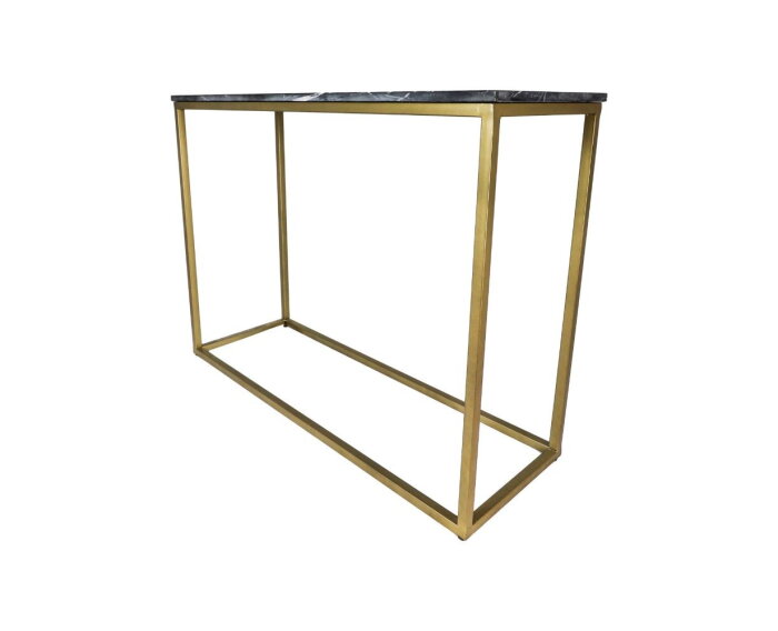 Sidetable Marseille - 100x35x75 - Zwart/goud - Marmer/metaal