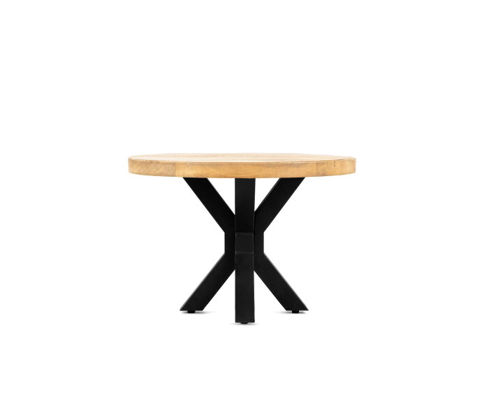 Salontafel Kyara rond mangohout met Spinpoot 80 cm