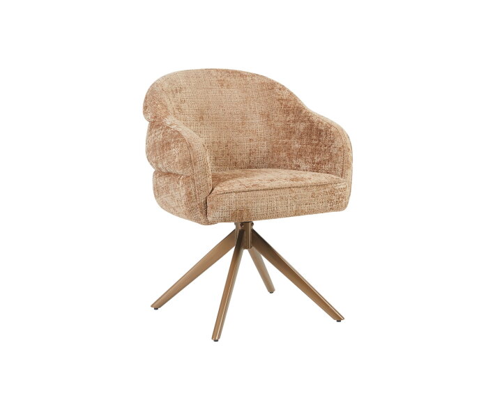 Eetkamerstoel Bella | Cinnamon | Poot Bronze | Met armleuning