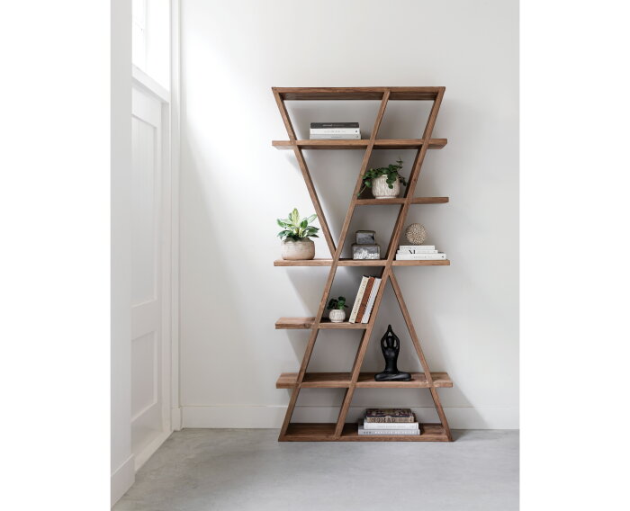 MUST Living Zorro boekenrek teakhout - 200x100x30 cm