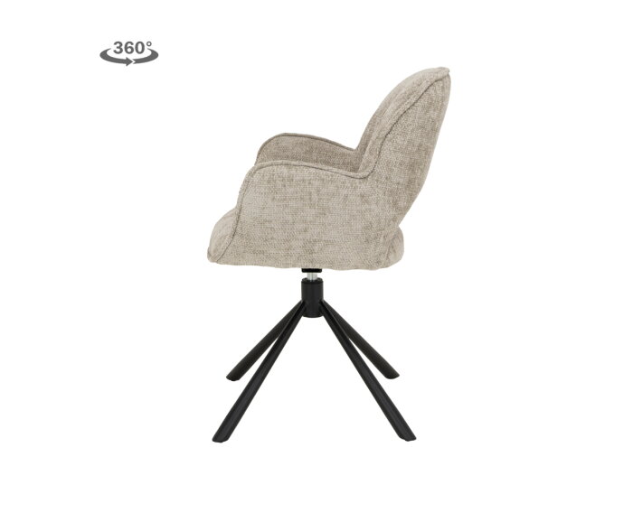 Isola Armstoel - fabric Haga 30 beige (draaibaar)