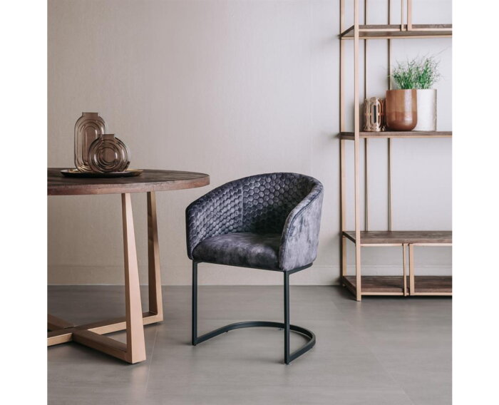 Pellaro Armstoel - fabric Adore 29 Dark grey