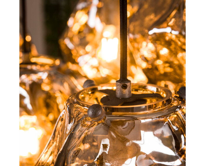 Hanglamp Rocky Chromed 7 lampen - Glas
