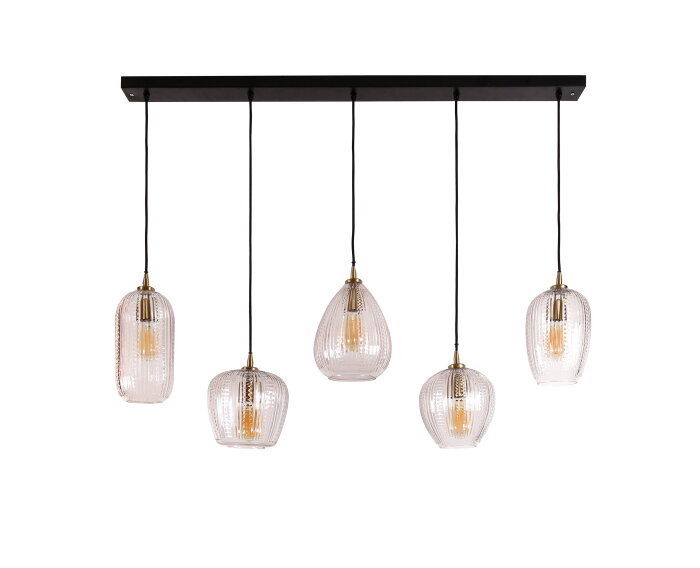 Hanglamp 5L diamond grain mix - Diamond glass