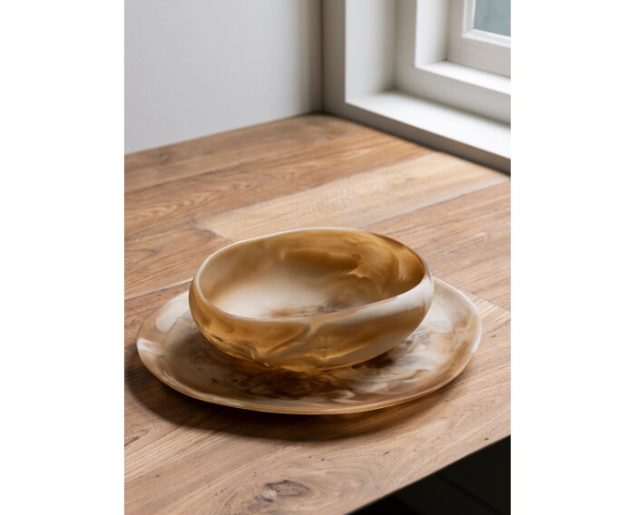 bowl Rafael bruin/wit small