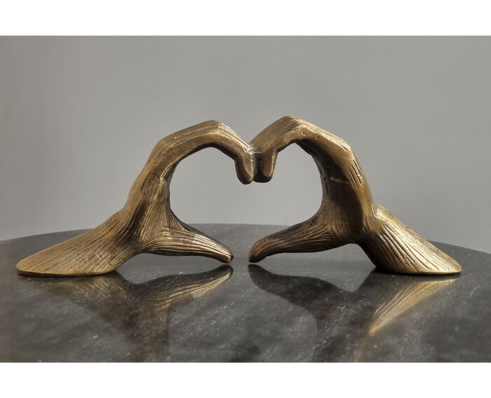 Antique Brass Heart Sculpture