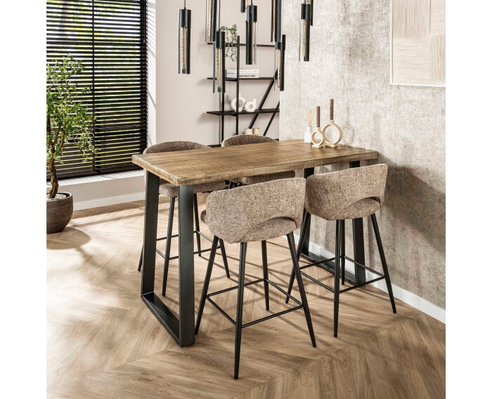 Bartafel Trape massief mango 135x70cm - Naturel
