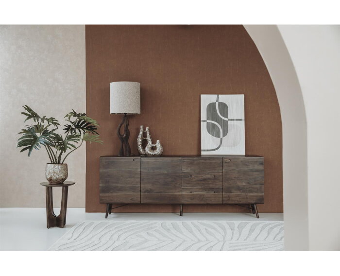 Dressoir Aura acaciahout 210 cm - Espresso