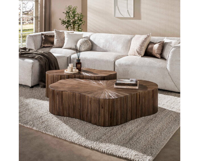Salontafel Maya Teak XL shamrock set/2 - Massief teak espresso