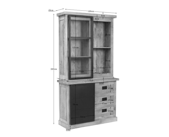 Vitrinekast Noa | 120 cm