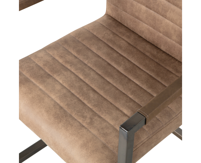BAS EETKAMERSTOEL LEERLOOK TAUPE - WOOOD