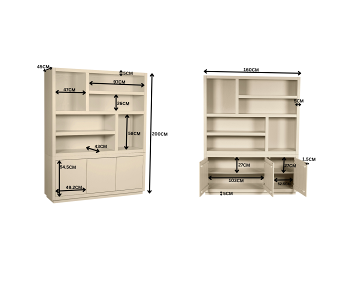 Vakkenkast Brussel XL | 160 cm