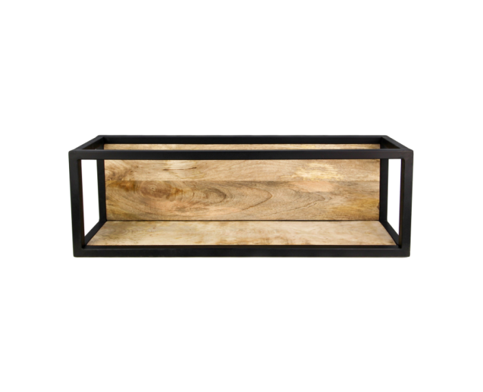 Wandbox Levels - 75x25 cm - mangohout/ijzer