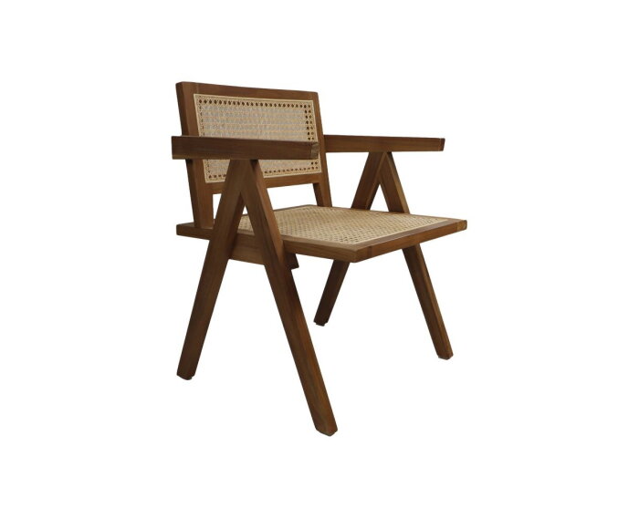 Fauteuil  - 58x60x79 - Naturel - Teak/rotan