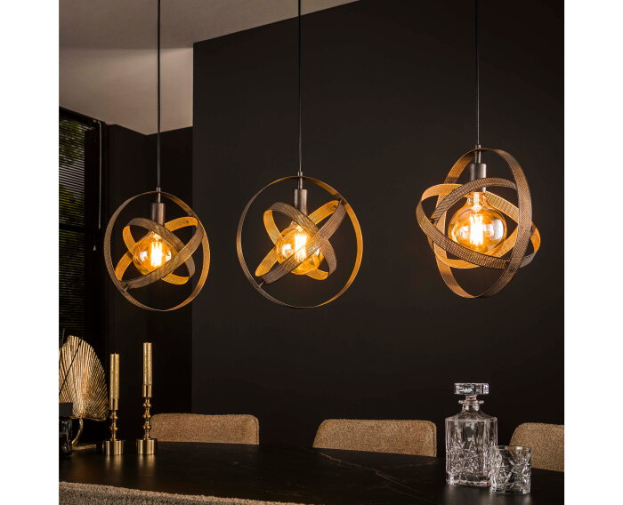 Hanglamp Cosmos mesh 3-Lichts - Artic zwart