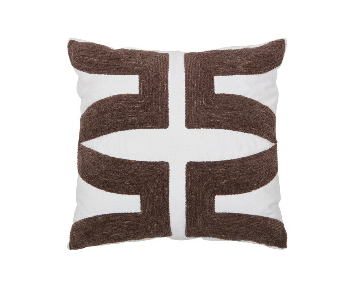 Isla Kussen Borduur Micro Velvet Chalkwhite 45x45cm - WOOOD Exclusive