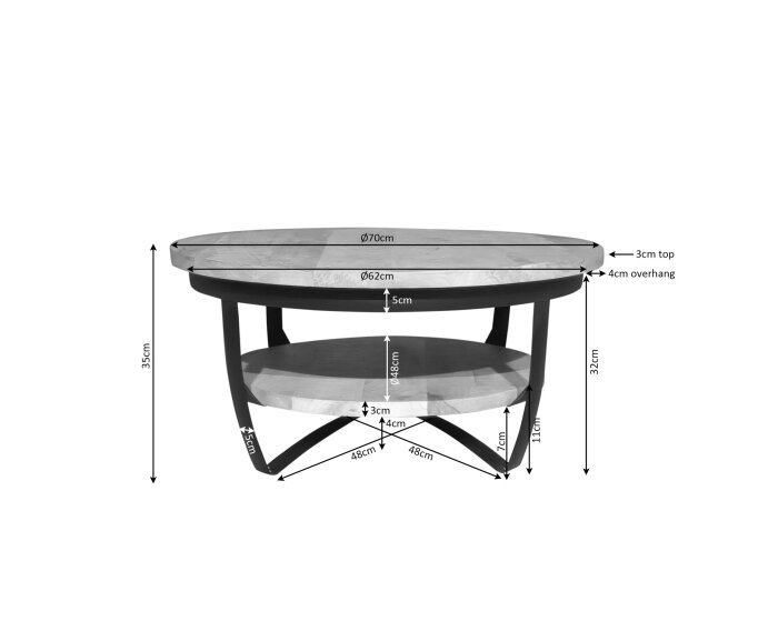 Salontafel Paras | 70 cm | Licht mango