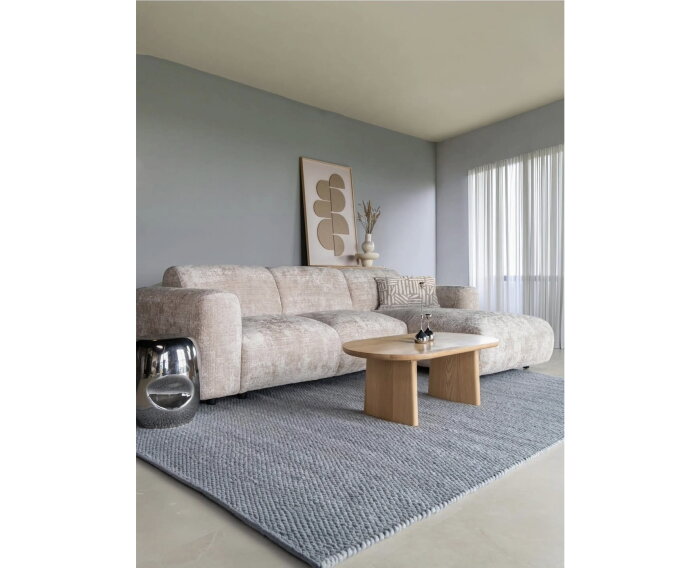 Hoekbank Kiki Cremona 14 - 2-zits arm links + chaise longue arm rechts - 282x165 cm - Beige