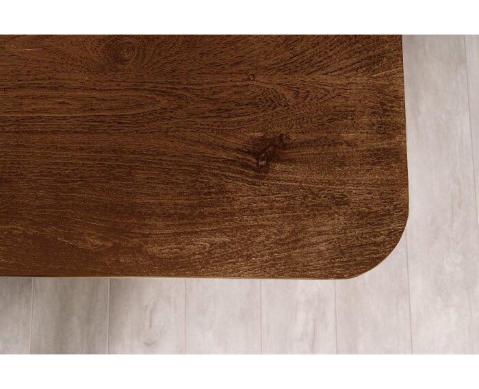 Eettafel Florence rechthoek afgerond gezandstraald 240x100 cm - Bruin | Meubelplaats