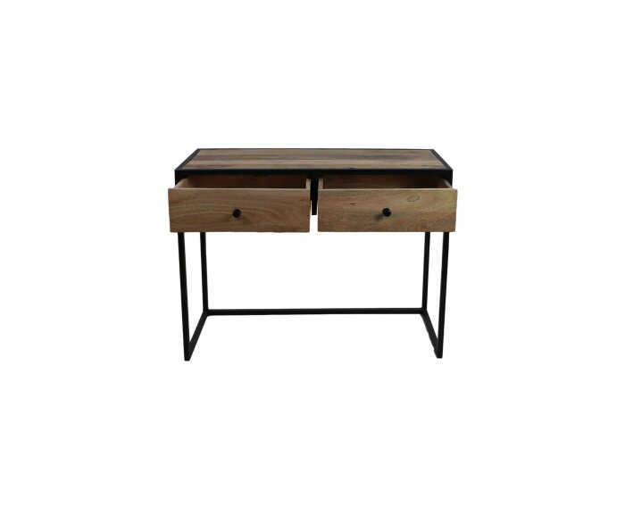 Console tafel Dublin - 100x45x75 - Mangohout/ijzer - Naturel/zwart