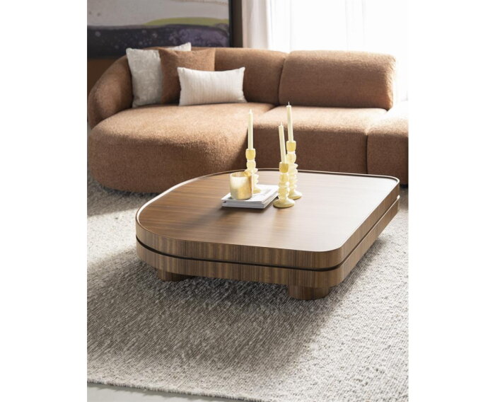 Salontafel Arcus walnootfineer 122x122cm - bruin | Eleonora