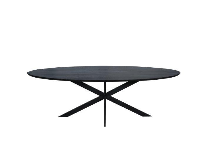 Eiken eettafel Ferris | Ovaal 210 cm | Zwart
