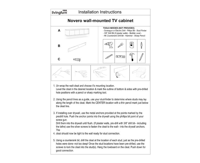 Tv meubel Novero Zwevend eiken 140 cm - Espresso