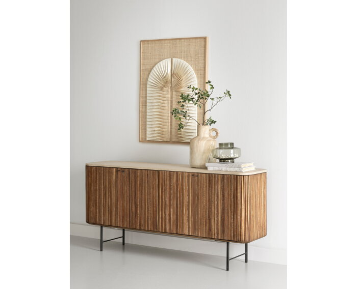 Dresser Lagoon, 4 doors,85x180x45 cm, teakwood + mortex