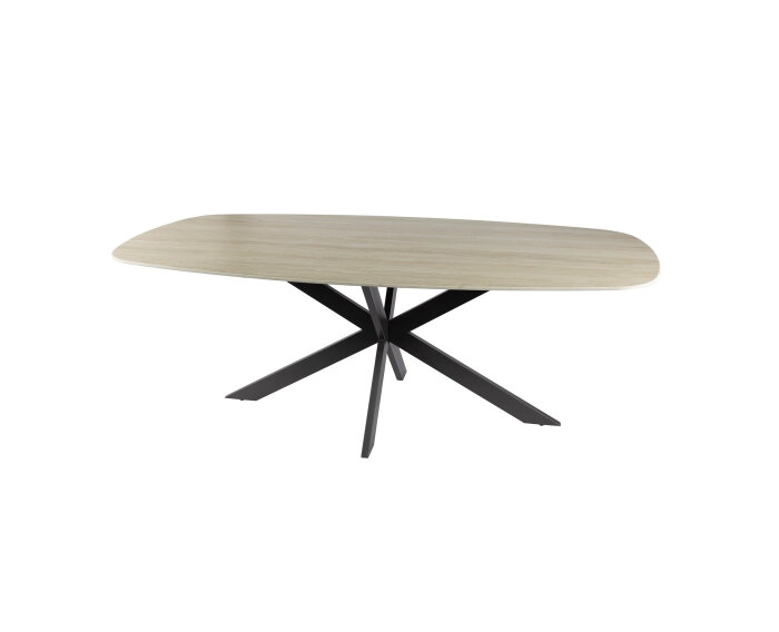 Eettafel Romano Deens ovaal travertin keramiek 180 cm - Beige