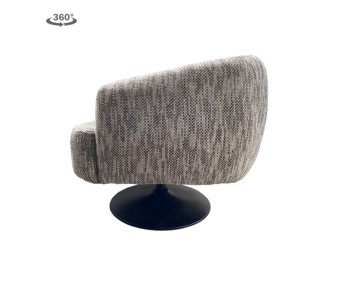 Barga Fauteuil - fabric TED 8 white-grey (draaibaar)