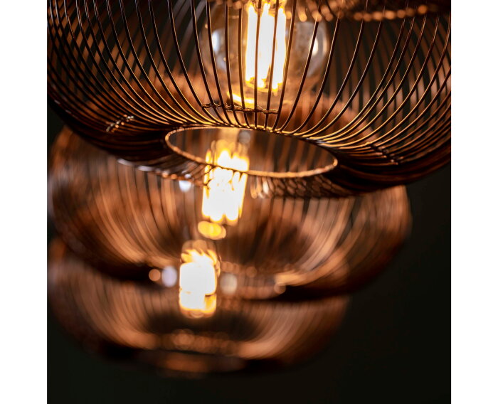 Hanglamp copper twist 4 lampen &Oslash;35 cm  - Zwart nikkel