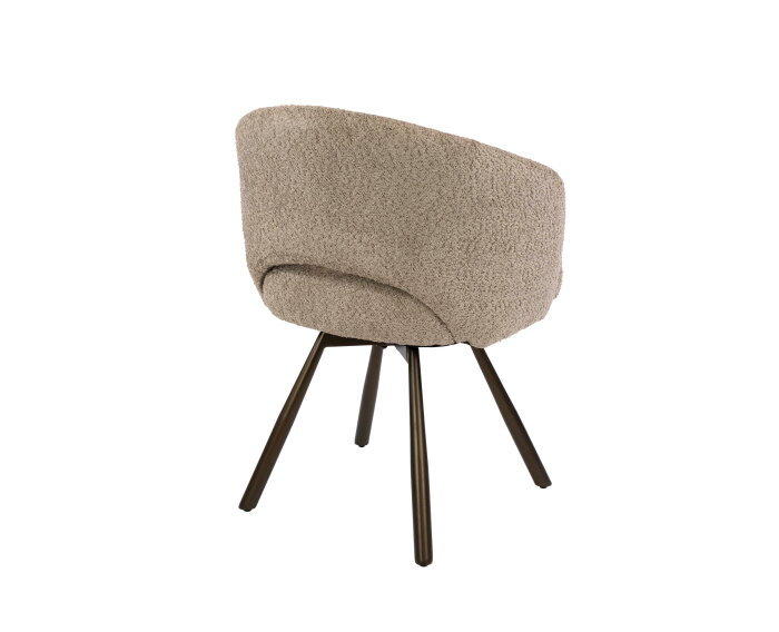 Armstoel Salon Cross draaibaar VPE2 - Boucl&eacute; zand-bruin