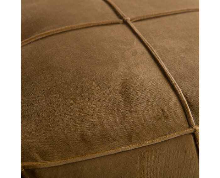 Honey Poef Velvet Honing Geel 60x60 - BePureHome