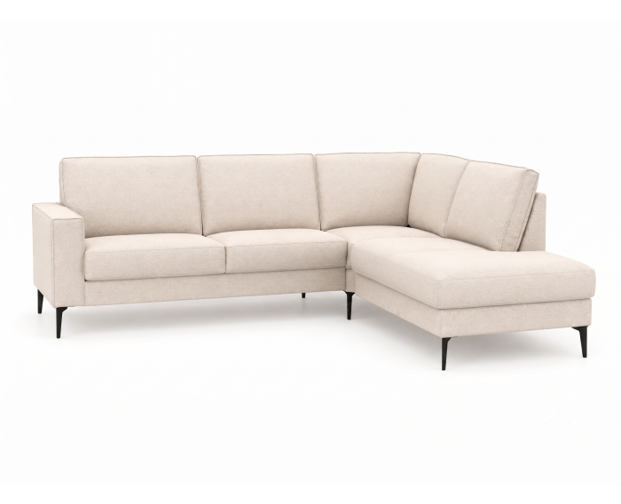 Hoekbank Laren met eiland rechts - Holms Beige - 249x210 cm