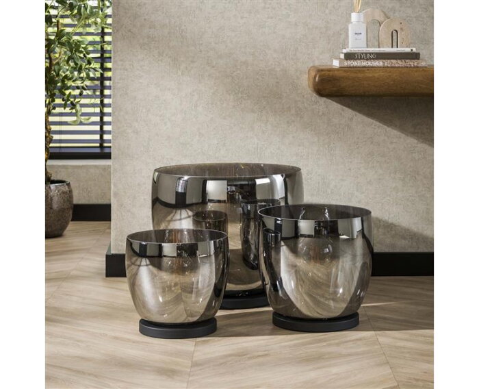 Vloerlamp UP L - Smoke grey glas