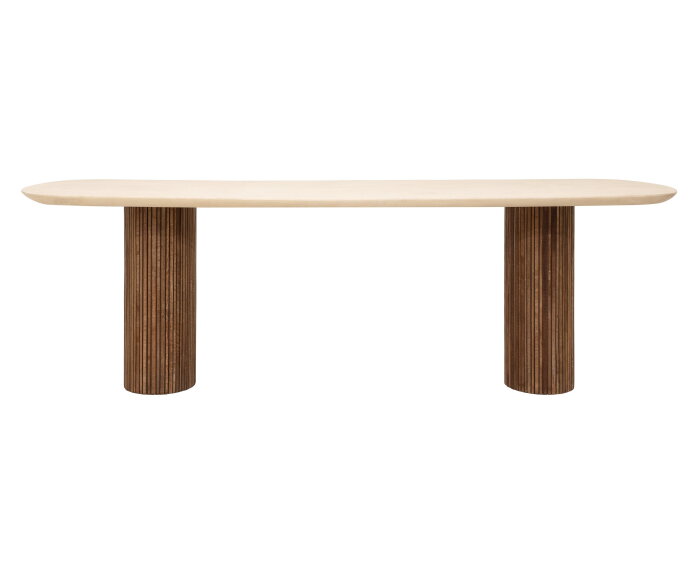 Dining table Lagoon MORTEX danish oval 240,76x240x110 cm, teakwood + mortex