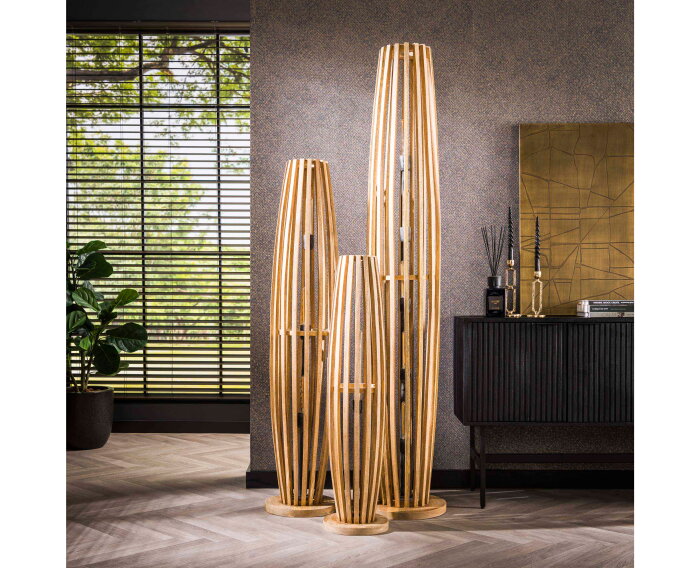 Vloerlamp 2L orbit - Massief mango naturel