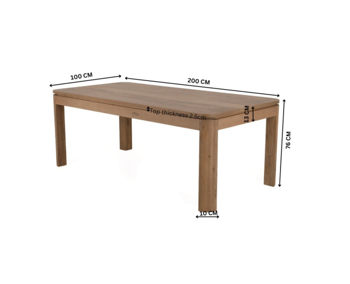 Eettafel Dallas Naturel Mangohout 200 cm
