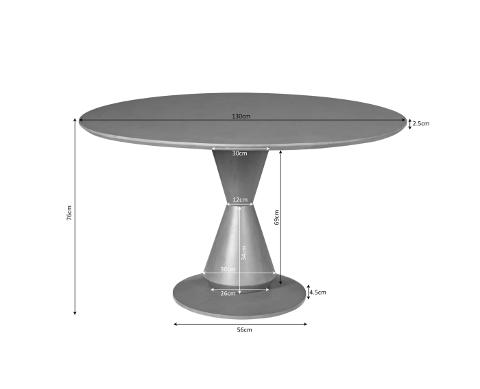 Eettafel Lima Brown | 130 cm | Rond
