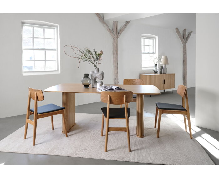 Eetkamerstoel Livo eikenhout naturel - zwart