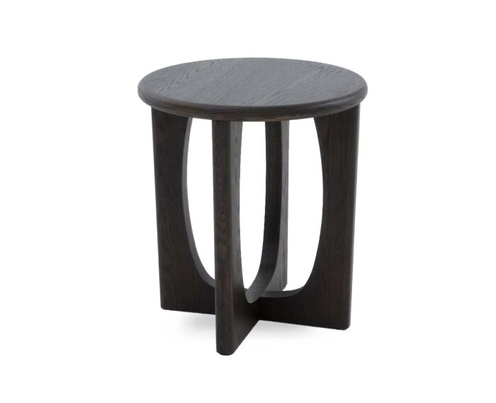 Bijzettafel Flow rond eiken &Oslash;45 CM - Espresso bruin - Japandi