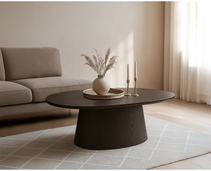 Salontafel Novero ovaal eiken 120x70 cm - Espresso