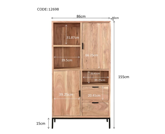 Kast Oslo Acasia 86 cm kopen? | Meubelplaats.nl