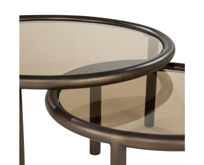 Salontafel set Circo 80x80cm - bruin | Eleonora