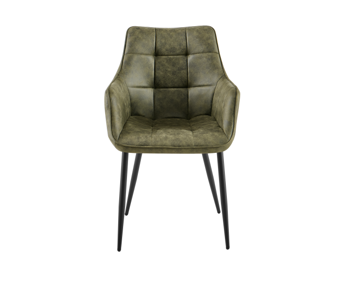 Eetkamerstoel Lucille met armleuning Army Groen