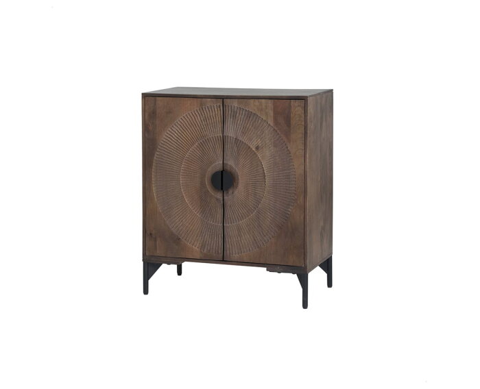 Nippon 2-deurs kast, laag, Mango Brown Walnut - Mix & Match Collection