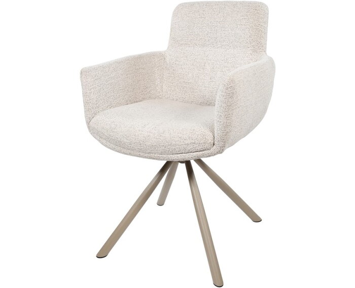 Eetkamerstoel Harry - taupe draaipoot 360 - Present Champagne 120
