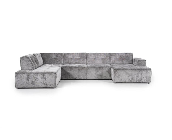 SEVN Milou modulaire hoekbank - U-bank Genesis Iron - 378x241 cm - zelf samen te stellen