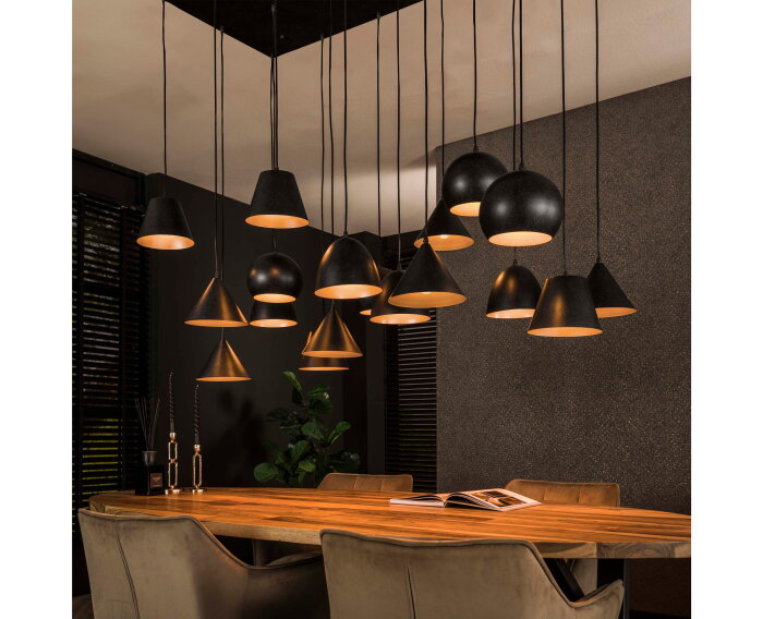 Hanglamp Modulo XXL metaal 18 lampen - Artic zwart