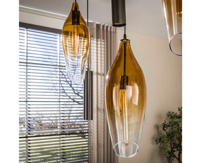 Hanglamp Cocoon Pendel 4+3L - Sienna bruin-shaded